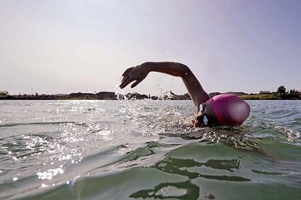 Swimming in the lake